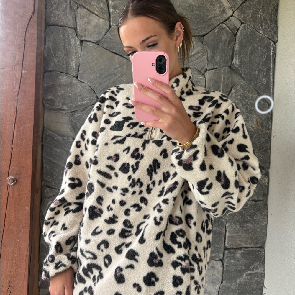 Volcom Animal Print Fleece Top